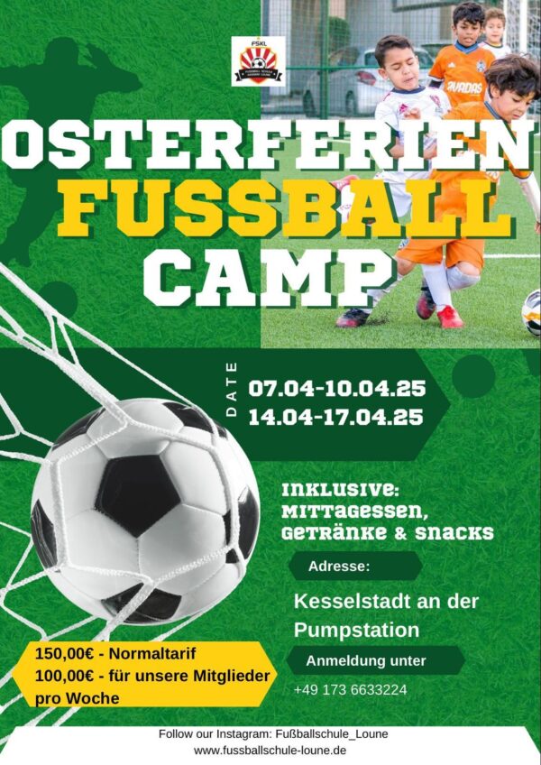 Fussballcamp in den Osterferien 07-10 April 2025